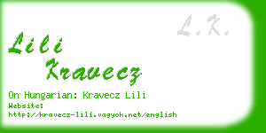 lili kravecz business card